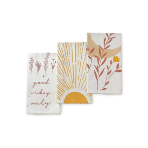 Serviettes de cuisine imprimées en coton organique brodé de golf de fabrication indienne 50x70cm 220 GSM OEKO TEX certifié séchage rapide de qualité durable - Product Image 1