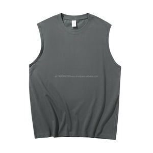 Usine en gros pas cher et qualité T-Shirt sans manches unisexe débardeur hommes gilet pur coton vêtements de sport Logo personnalisé - Product Image 1