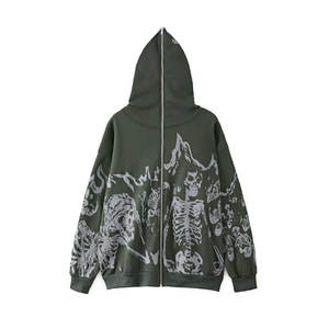 Ropa de calle personalizada, sudaderas con capucha para hombre, chaqueta con capucha y cremallera para hombre, Sudadera con capucha térmica estampada para hombre - Product Image 5