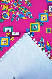 Ethnic Pattern <b>Tablecloth</b> Obsolete <b>Embroidered</b> Square <b>Tablecloth</b> 155x155 cm Traditional Design 4 - Product Image 2