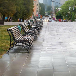 Banc d'extérieur moderne en fer avec une construction de qualité supérieure, design contemporain pour une utilisation durable en extérieur et un assise confortable - Product Image 4