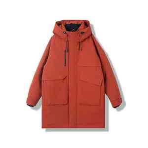 Haute qualité en stock fabricant hiver extérieur utilitaire à capuche polaire longue doudoune vêtements épais vers le bas à capuche - Product Image 1