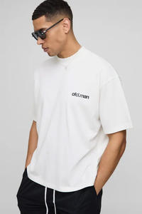 Camiseta de Hombre de Gran Tamaño, Tejida con Hilo Teñido, Estampada con Serigrafía, Estilo Urbano, 100% Algodón, 240GSM, Ecológica y Transpirable, 2025 - Product Image 3