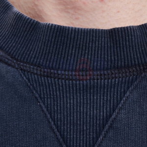 T-shirt uni à manches courtes et à col rond imprimé 100% coton délavé à l'acide surdimensionné respirant pour hommes - Product Image 5