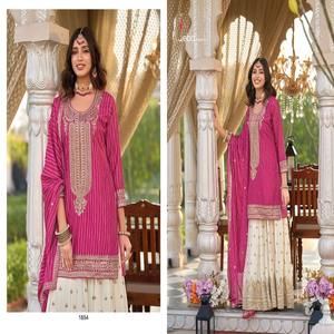 Chinon étnico atractivo con estampado digital y bordado Salwar Suit Mujer Moda DE LA India a precio mayorista - Product Image 1