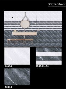 Azulejos modernos antideslizantes de cerámica para pared, 9mm de espesor, 300x450mm, tamaño excelente para uso en paredes interiores, baños para uso en centros comerciales - Product Image 5
