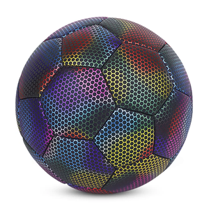 High Quality OEM <b>Glowing</b> Reflective Holographic Soccer Ball Luminous Light-Up <b>Football</b> for Night Training Made In Pakistan - Product Image 1
