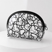Pochette de maquillage transparente en PVC portable avec logo personnalisé, sac à fermeture éclair en PVC imperméable pour cosmétiques, soins de la peau, essentiels de voyage, emballage