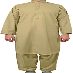 Fabricación de algodón de alta calidad musulmán manga larga hombres Shalwar Kameez precio al por mayor transpirable nueva moda logotipo personalizado sólido - Product Image 4