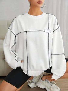 เสื้อสเวตเตอร์มีฮู้ดของผู้หญิงเสื้อสเวตเตอร์มีฮู้ดเย็บแบบไม่ซ้ำใครใส่สบาย - Product Image 6