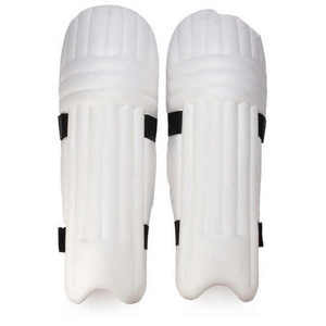 Genouillères de cricket adultes de haute qualité blanc motif uni coton et cuir matériel coussinets de frappe pour les joueurs - Product Image 3