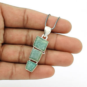 Increíble colgante para fiestas de cumpleaños, Plata de Ley 925, piedra preciosa de corte de amazonita Natural, diseño único, joyería Bohemia hecha a mano - Product Image 4