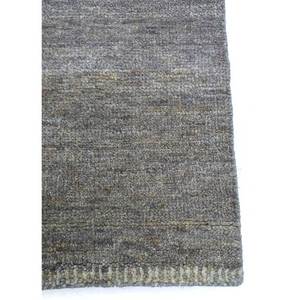 Tapis en laine noués à la main AKWL-1125, gris uni et noir, motif puzzle rectangulaire pour la maison, le salon, l'entrée, le couloir - pour la décoration intérieure - Product Image 4