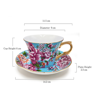 Shin Tai Yuan Floral Ceramic Coffee Cup And Saucer Set Water Transfer Printed <b>Gift</b> For Mother's Day <b>Christmas</b> New Year - Product Image 2