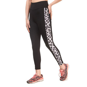 Mallas deportivas con estampado de tigre de cintura alta para mujer, pantalones de Yoga de cintura media con logotipo personalizado, mallas de entrenamiento de seda sin costuras - Product Image 4