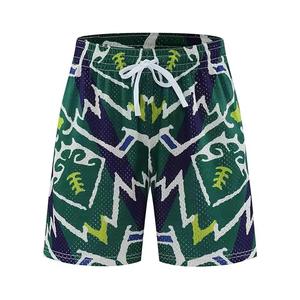 Personalización OEM logotipo personalizado verano hombres de cintura alta pantalones cortos antiarrugas pantalones cortos de malla tejida para la venta de verano caliente - Product Image 3