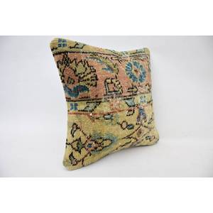 Multicolor Bohemian Wool <b>Bolster</b> <b>Pillow</b> 14x14 Inch Eco-Friendly Non-Slip Removable Washable Vintage Floral Woven Decorative - Product Image 2