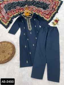 Dernières collections Vêtements quotidiens décontractés Kurtis fantaisie pour femmes Ensemble Kurtis en coton mélangé Pent Rayon Dupatta Vêtements indiens pakistanais - Product Image 5