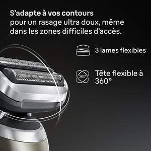 Afeitadora Eléctrica para Hombre, Impermeable, Recortadora de Precisión, Cuchillas Flexibles para un Afeitado Preciso, Modos de Afeitado de Barba, Estación de Limpieza - IPX7 - Product Image 5