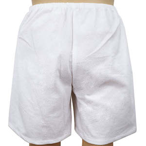 Ensemble de peignoirs jetables deux pièces avec haut à col en V à nouer devant et taille ajustable, y compris un short - Product Image 5
