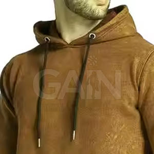 Chándal de invierno con capucha de color liso, lavado ácido, transpirable y de secado rápido para hombre, servicio OEM personalizado - Product Image 3