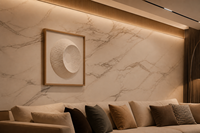 Panneau mural UV sur mesure, design marbre blanc avec veines noires et dorées, moderne, imperméable pour restaurants, feuille de marbre PVC