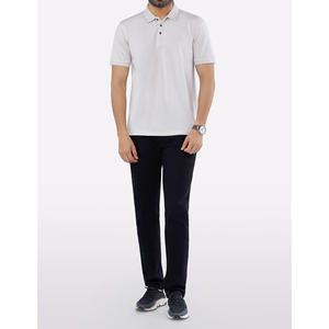 Polo d'été en coton mélangé pour homme, tenue élégante et confortable en tissu doux - Product Image 1