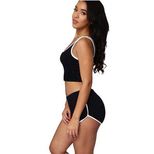 กางเกงขาสั้น2ชิ้นสำหรับผู้หญิงชุดปั่นจักรยานขาสั้นแบบธรรมดาสำหรับฤดูร้อนเสื้อผ้าระบายอากาศได้ดี - Product Image 2