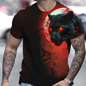 Ropa de calle informal de verano para hombre, camiseta de manga corta, hombros caídos de gran tamaño, camisetas de moda de Color contrastante, estampado de algodón 100% - Product Image 3