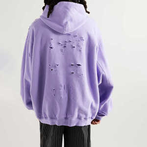 New Trending Fashion OEM Men's <b>Distressed</b> Oversize Hoodies <b>Top</b> Quality Fabric Quick Dry Breathable <b>Distressed</b> Pullover Hoodie - Product Image 3