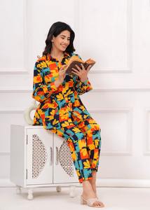 Vente chaude été adapté aux femmes vêtements décontracté imprimé deux pièces ensemble cordons ensemble haut bas tenue - Product Image 6