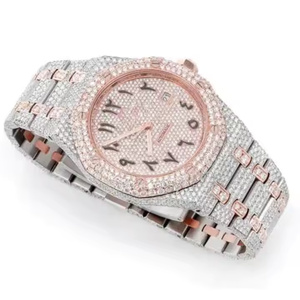 Premium Hip Hop Luxury Fashion Business Iced Diamond Moissanite <b>Watch</b> Glass Stainless Steel Band Fully Customized for Unisex - Product Image 4
