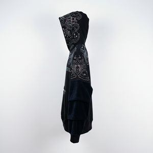 Sudadera con Capucha para Hombre, Venta al Por Mayor 2026, 500gsm, Algodón French Terry, Panel de Terciopelo con Pedrería, Corte Cuadrado, Bordada - Product Image 4