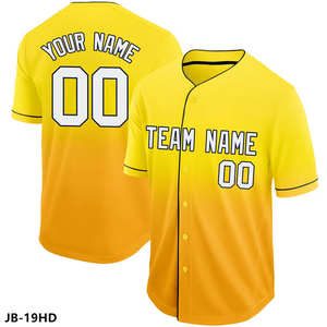 Оптовая продажа, спортивная одежда, индивидуальная Повседневная бейсбольная форма из полиэстера с сублимационной печатью и круглым вырезом, без трикотажа - Product Image 1