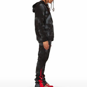 Survêtements évasés à logo personnalisé ensemble sweat à capuche en éponge française survêtements pour hommes surdimensionnés en coton polaire épais poids lourd vierge pour - Product Image 3