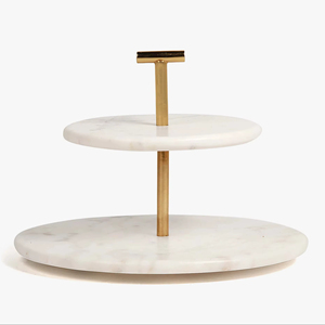 ถาดวางโชว์ขนมหวานทรงกลมทำจากหินอ่อนสุดหรูสำหรับตกแต่งโต๊ะและเสิร์ฟขนม - Product Image 1