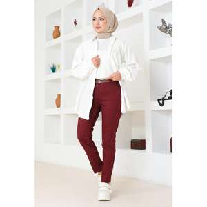 Pantalon décontracté pour femme, coupe droite, à ceinture, taille élastique, jambe large évasée, respirant, motif floral, techniques froissées - Product Image 5