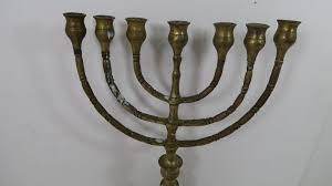 Elegant Finish Brass Menorah Candle Holder Hanukkah Candle Stand Jewish <b>Lamp</b> Decorative Home Accent - Product Image 3