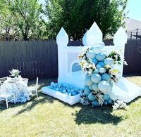 Nouveau Château Gonflable Professionnel Blanc d'Extérieur pour Fêtes et Mariages - Trampoline de Saut Extérieur