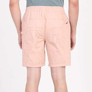 Short d'été décontracté à taille élastique pour hommes avec logo personnalisé en toile de polyester et de coton à motif uni - Product Image 3