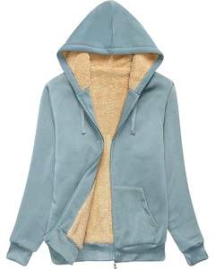 <b>Women's</b> Casual Full Zip Up <b>Sherpa</b> Lined <b>Hoodie</b> Sweatshirt Jacket Coat Sweatpants <b>Hoodie</b> Set fashion - Product Image 2