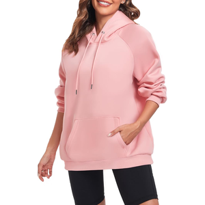 Jersey informal de gran tamaño para mujer, sudadera Coreana de algodón 100%, Sudadera ligera de manga larga, chaqueta informal con bolsillo - Product Image 4