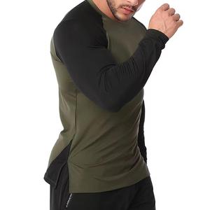 Conception personnalisée Vente en gros Chemises athlétiques extensibles à séchage rapide respirantes Chemises de sport à manches longues Slim Fit Gym T-shirts pour hommes - Product Image 5