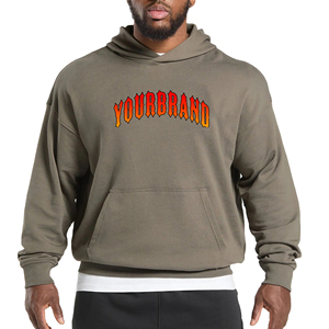 Sweat-shirts d'hiver personnalisés de haute qualité avec logo imprimé en relief pour hommes, style streetwear, confortables, 100% coton molletonné, couleur unie blanche - Product Image 4