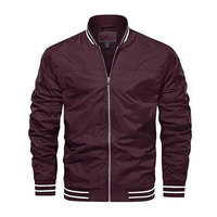Blouson Bomber Homme Hiver Personnalisable Léger en Mélange de Laine et Toile, Coupe-Vent Décontracté d'Extérieur avec Col Montant et Revêtement Frontal