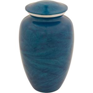 Venta caliente nuevo diseño hecho a mano Teel azul sombreado aluminio Metal adulto cremación urna funeraria cenizas almacenamiento tarro - Product Image 1