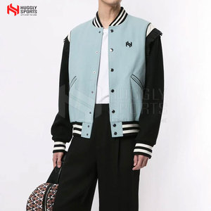 Chaqueta informal de algodón 100% con letras y botones personalizados unisex con cuello levantado para hombre, producto con tarifa de venta completa - Product Image 2