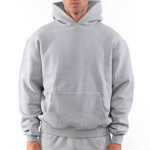 Sweat à capuche pour homme 100% coton épais épais éponge française de haute qualité Streetwear vierge surdimensionné logo personnalisé - Product Image 6