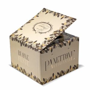 Boîte SCRIGNO personnalisée pour Panettone 23x23x16 cm - Emballage de gâteau gaufré brillant laminé avec finition UV - Product Image 3