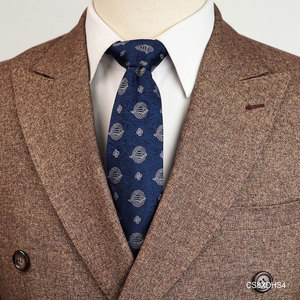Corbata de seda morada azul CS8XDHS4 - Seda pura tejida de alta calidad |   Colección Am Huong Dai Duong - Product Image 2